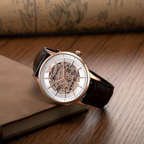 Zegarek męski EMPORIO ARMANI SKELETON AUTOMATIC AR60039 (zi055b) na Arena.pl