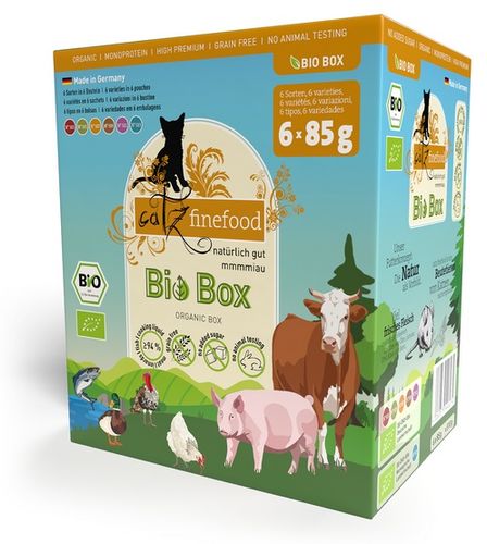 Karma dla kota bez GMO - Catz Finefood Bio Mix 6 smaków w saszetkach 6x85g na Arena.pl