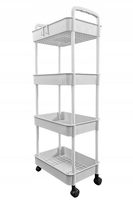 Wózek regał na kółkach plastikowy kuchnia łazienka 4 półki 100 cm biały