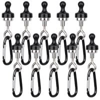 Haczyki Magnetyczne Neodymowe 10 Sztuk Czarne Zestaw Kempingowy Mocne