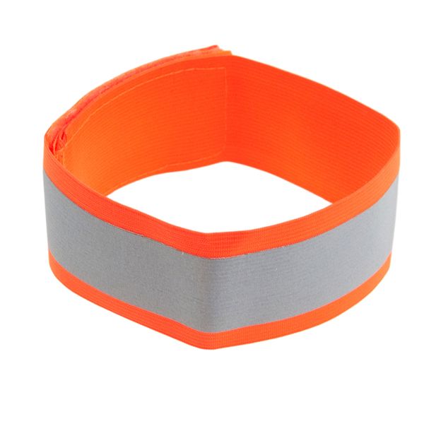 Pomarańczowa Opaska Odblaskowa Do Biegania Na Rower Na Rękę Ramię Rzep zdjęcie 3