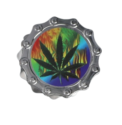 Srebrny Grinder Młynek do Suszu Tytoniu Psychedelic flames na Tęczowym Tle na Arena.pl