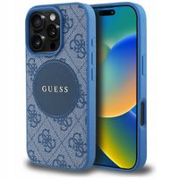Etui Guess 4G Circle Classic MagSafe do Apple iPhone 16 Pro Max niebieski