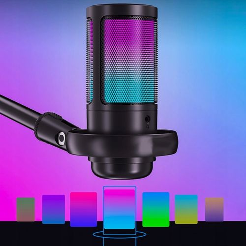 MIKROFON GAMINGOWY USB DO KOMPUTERA POP-FILTER POJEMNOŚCIOWY WYCISZ FUNKCJA na Arena.pl