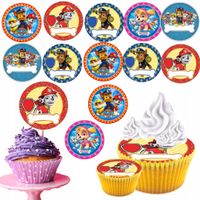 OPŁATEK na BABECZKI MUFFINKI zestaw na urodziny 12szt. - PSI PATROL CHASE