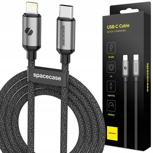 Spacecase USB-C to Lightning Cable 1M 20W CL05 zdjęcie 1