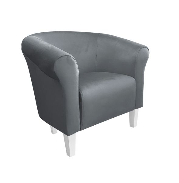 Fotel Milo nogi białe szary BL14 zdjęcie 1