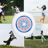 Dysk Do Frisbee Ultimate Latający Do Rzucania Df-01 Biały Gwiazda