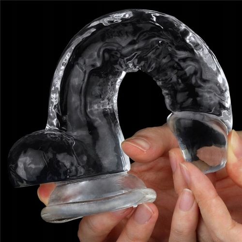 żelowe przezroczyste DILDO Z PRZYSSAWKĄ wodoodporne REALISTYCZNY penis 19cm na Arena.pl