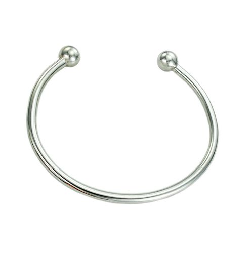 Srebrna Sztywna Męska Bransoletka z Kulkami ! na Arena.pl