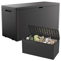 SKRZYNIA OGRODOWA NA BALKON TARAS SIEDZISKO KÓŁKA RATTAN 280L ANTACYT KETER