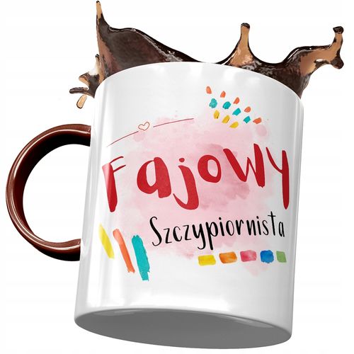 Kubek Bordowy Szczypiornisty Fajowy Szczypiornista Z Nadrukiem Ze Zdjęciem na Arena.pl