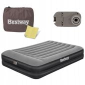 Materac dwuosobowy 67403 szary 203x152x46+ pompka torba