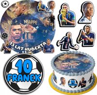 ZESTAW OPŁATEK NA TORT 20CM + 17 POSTACI - MBAPPE + IMIĘ 15CM 18CM
