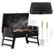 Grill Węglowy Turystyczny XXL Przenośny Składany Walizka + Akcesoria