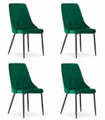 Krzesło IMOLA - ciemna zieleń aksamit x 4