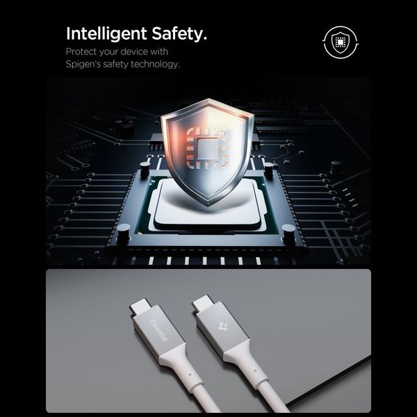 spigen eb24012cc essential type-c cable 240w 120cm white zdjęcie 7