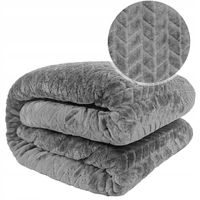 KOC tłoczony CIEPŁY GRUBY PLED na PREZENT NARZUTA ŁÓZKO 150x200 cm SZARY