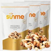 Zestaw 3x MIESZANKA STUDENCKA 1kg ORZECHOWO BAKALIOWA PYSZNY SKŁAD 3kg