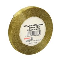 WSTĄŻKA BROKATOWA 12MM X 22M WB12-1 BREWIS ZŁOTA