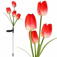 Tulipany solarne kwiaty led solar wbijane ozdoba lampa tulipan do ogrodu