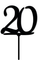 Topper na tort - cyfra 20 - czarny