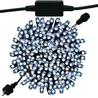 LAMPKI CHOINKOWE 500 LED FLASH BIAŁE ZIMNE GRUBY KABEL STAŁE ŚWIATŁO ZEW.