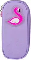 Piórnik tuba duża I love you so much z flamingiem, fioletowy