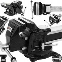 MOCNE IMADŁO ŚLUSARSKIE OBROTOWE Z KOWADŁEM ŻELIWNE 100mm HARTOWANA STAL