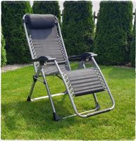LEŻAK OGRODOWY GRAWITACYJNY KRZESŁO PLAŻOWE FOTEL RELAKS KEMPING