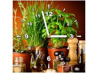 30X30CM ZEGAR PRZYPRAWY ZIOŁOWE OBRAZ DREWNO