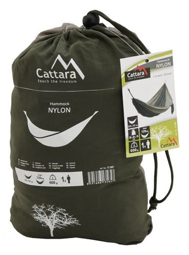 Hamak NYLON 275x137 cm zielono-brązowy na Arena.pl