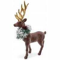 RENIFER ŚWIĄTECZNY BEŻOWY WELUROWY JELONEK OZDOBNY DEKORACJA NA ŚWIĘTA 35cm