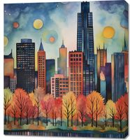 Obraz 90x100cm Panorama Malowniczego Miasta