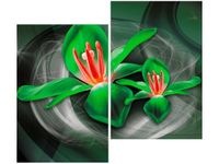 80X70CM ZIELONE KOSMICZNE KWIATY JAKUB BANAŚ DUO OBRAZ