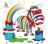 NAKLEJKA samoprzylepna zebra tęcza misie ŁADNE
