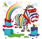 NAKLEJKA samoprzylepna zebra tęcza misie ŁADNE