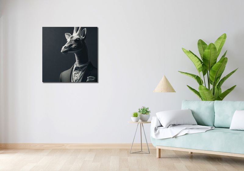 Obraz 70x70cm Żyrafa na Wyjściu zdjęcie 2