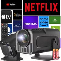 PROJEKTOR RZUTNIK ANDROID TV WIFI FULL HD PRZENOŚNY SMART GŁOŚNIK OBROTOWY