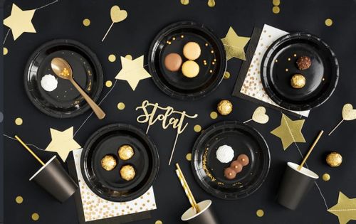 Talerzyki papierowe czarne, 18 cm 6 szt. na Arena.pl