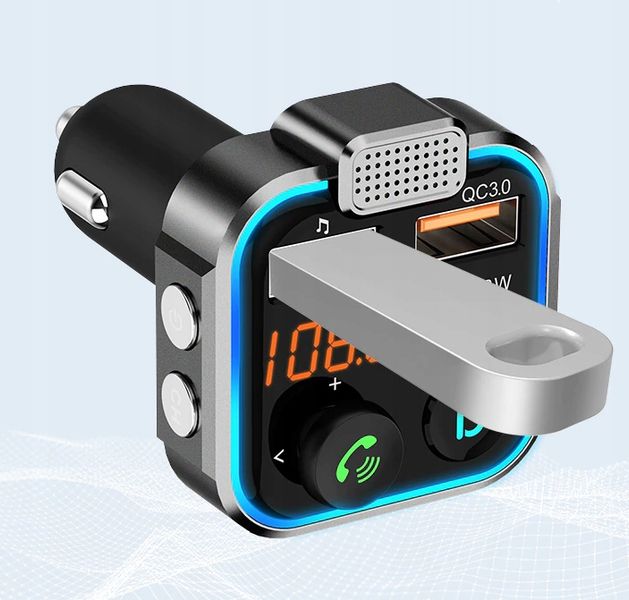 TRANSMITER FM BLUETOOTH SZYBKA ŁADOWARKA QC USB PD zdjęcie 2