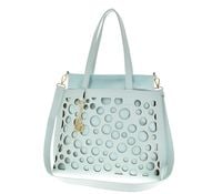 Laura Biaggi torebka shopper ażur koła zielony mięta groszek + zamsz F215