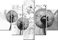 105CM 150CM OBRAZ 5 ELEM DMUCHAWCE SZAROŚCIACH DRUK