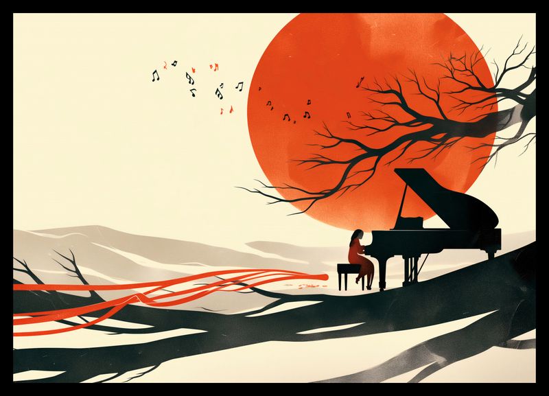 Plakat 42x29,7cm Pianistka zdjęcie 2