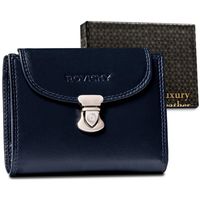 mały, skórzany portfel damski na zatrzask - rovicky