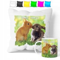 ZESTAW: KUBEK + POSZEWKA - SŁODKI KRÓLIK - PREZENT WIELE WZORÓW + IMIĘ