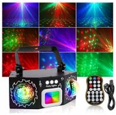 Projektor Laserowy Laser Disco Czujnik Dźwięku Pilot Rgb Disco Light Dj Led