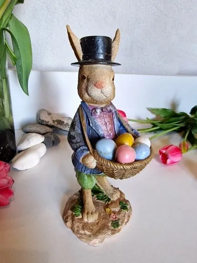 FIGURKA - WIELKANOCNY ZAJĄC KRÓLIK Z PISANKAMI III zdjęcie 6