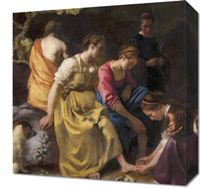 Obraz 40x40cm Diana and her Nymphs, Vermeer Vintage