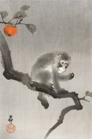 Plakat 20x30cm Monkey 3, Koson Japoński Vintage do Salonu